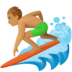 🏄🏽‍♂️ man surfing: medium skin tone display on Facebook